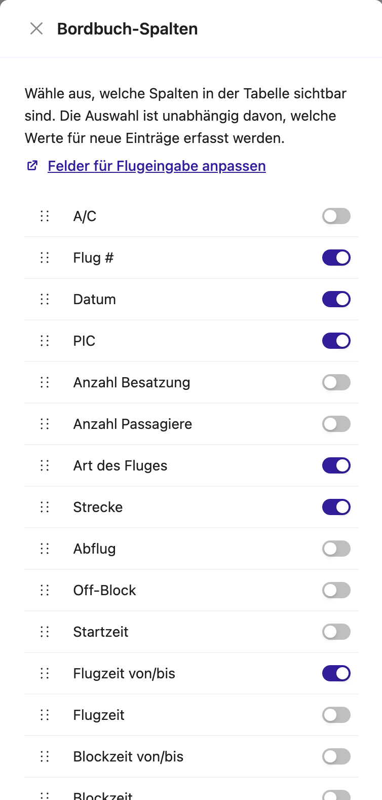 logbook-customization